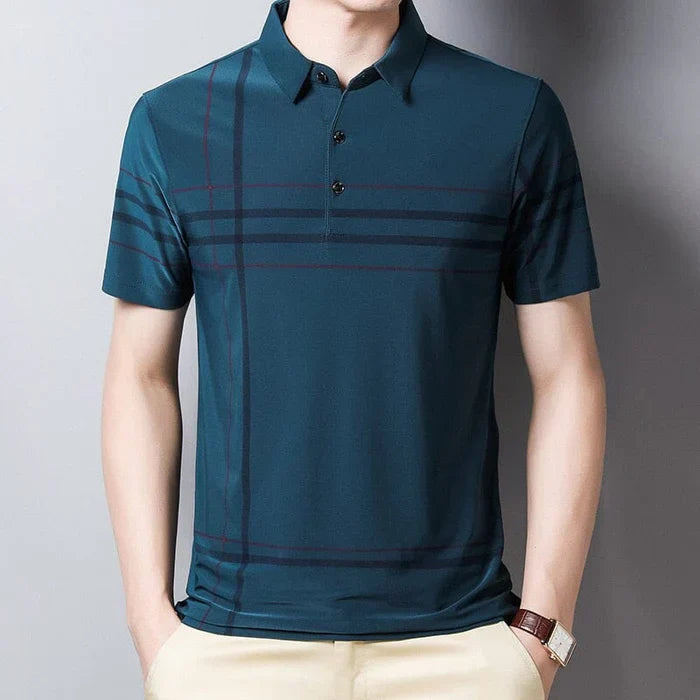 Men's Striped Polo Shirt HARTTMAN HT235 in Blue
