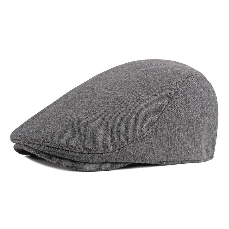 Men's Italian Cotton Flat Cap HARTTMAN HT022 in Dark Grey