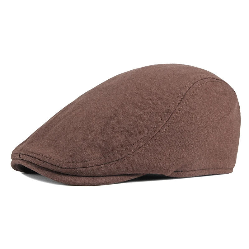 Men's Italian Cotton Flat Cap HARTTMAN HT037 in Brown