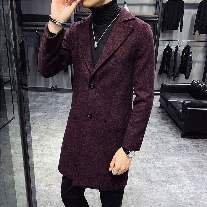 Men's Wool Overcoat HARTTMAN HT227 in Wine