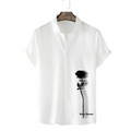 Men's Printed Cotton Shirt HARTTMAN HT395 in White