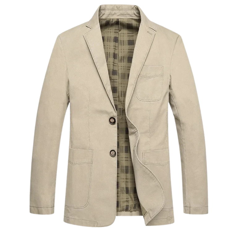 Men's Cotton Blazer HARTTMAN HT354 in Beige