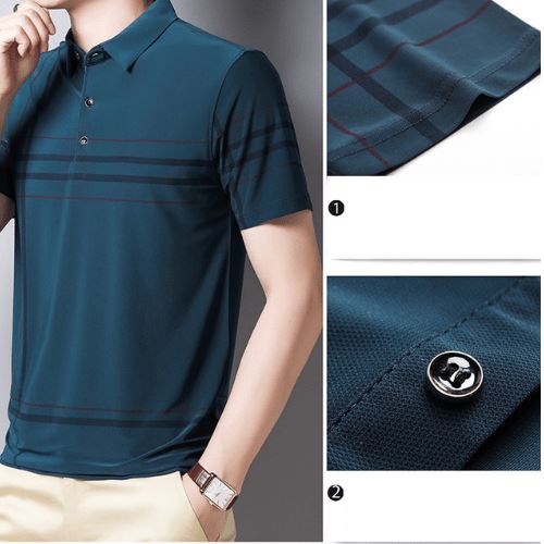 Men's Striped Polo Shirt HARTTMAN HT235