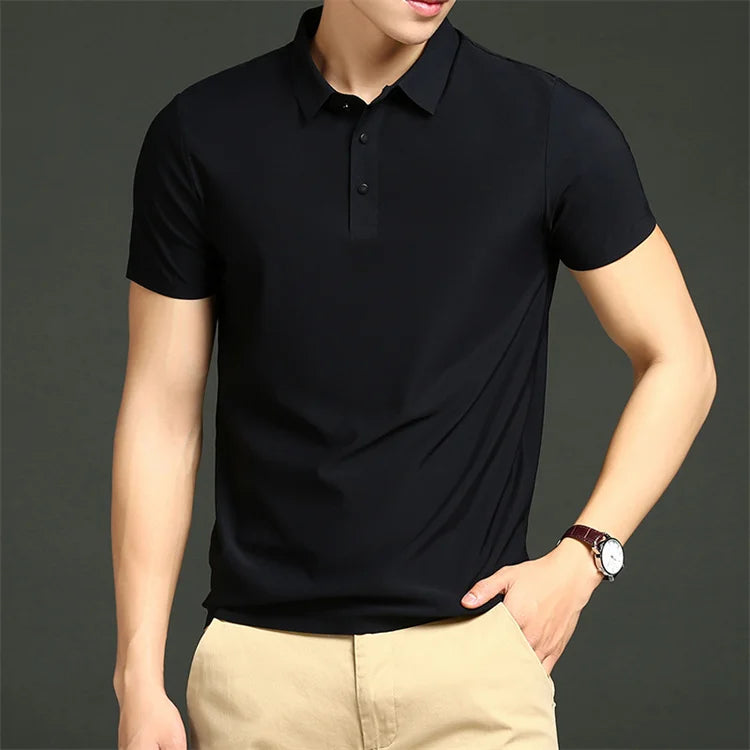 Men's Ice Silk Polo Shirt HARTTMAN HT342 in Black