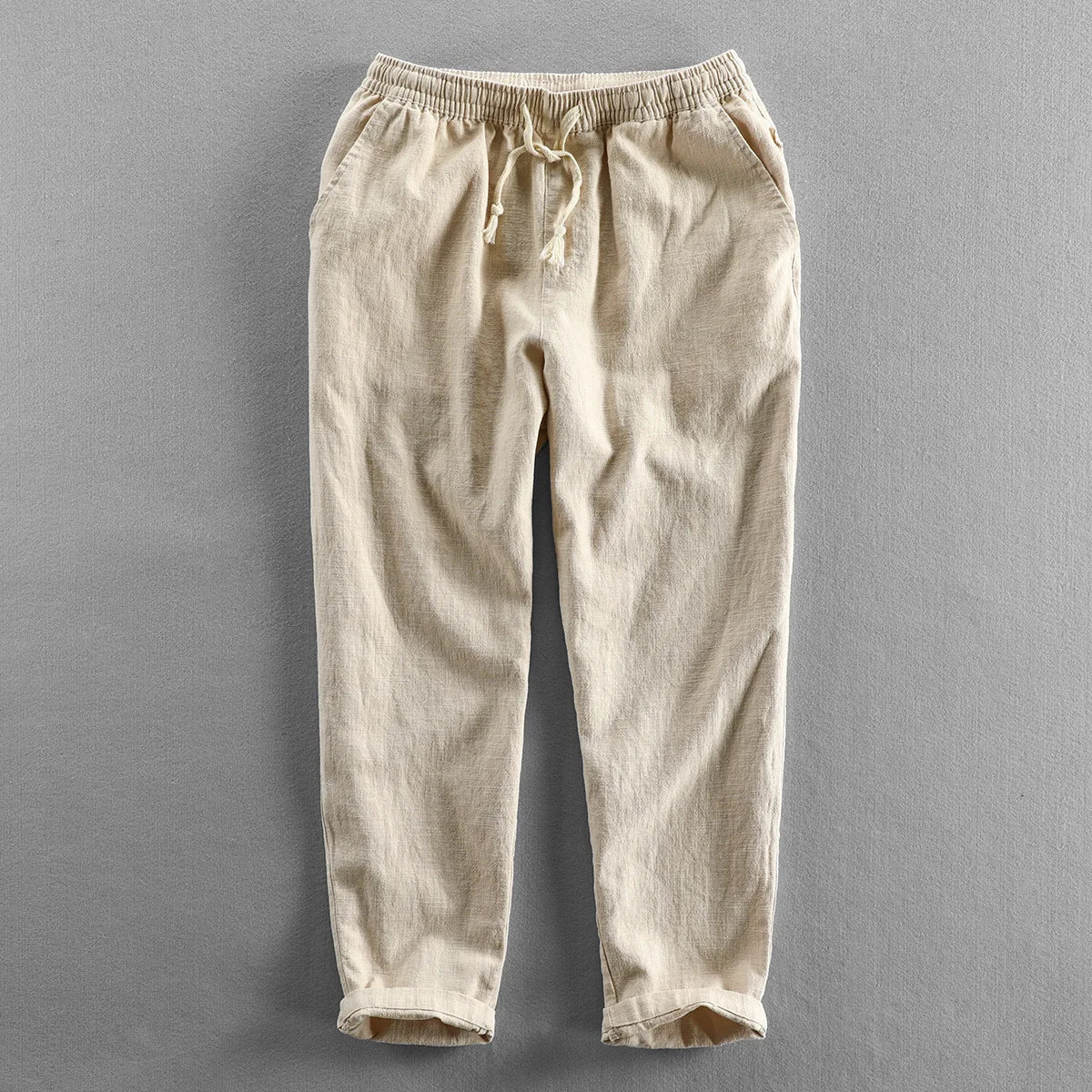 Men's Linen Trousers HARTTMAN HT007 in Beige