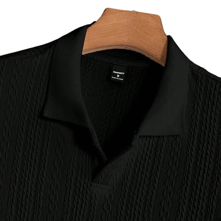 Textured Knit Polo Shirt HARTTMAN HT322
