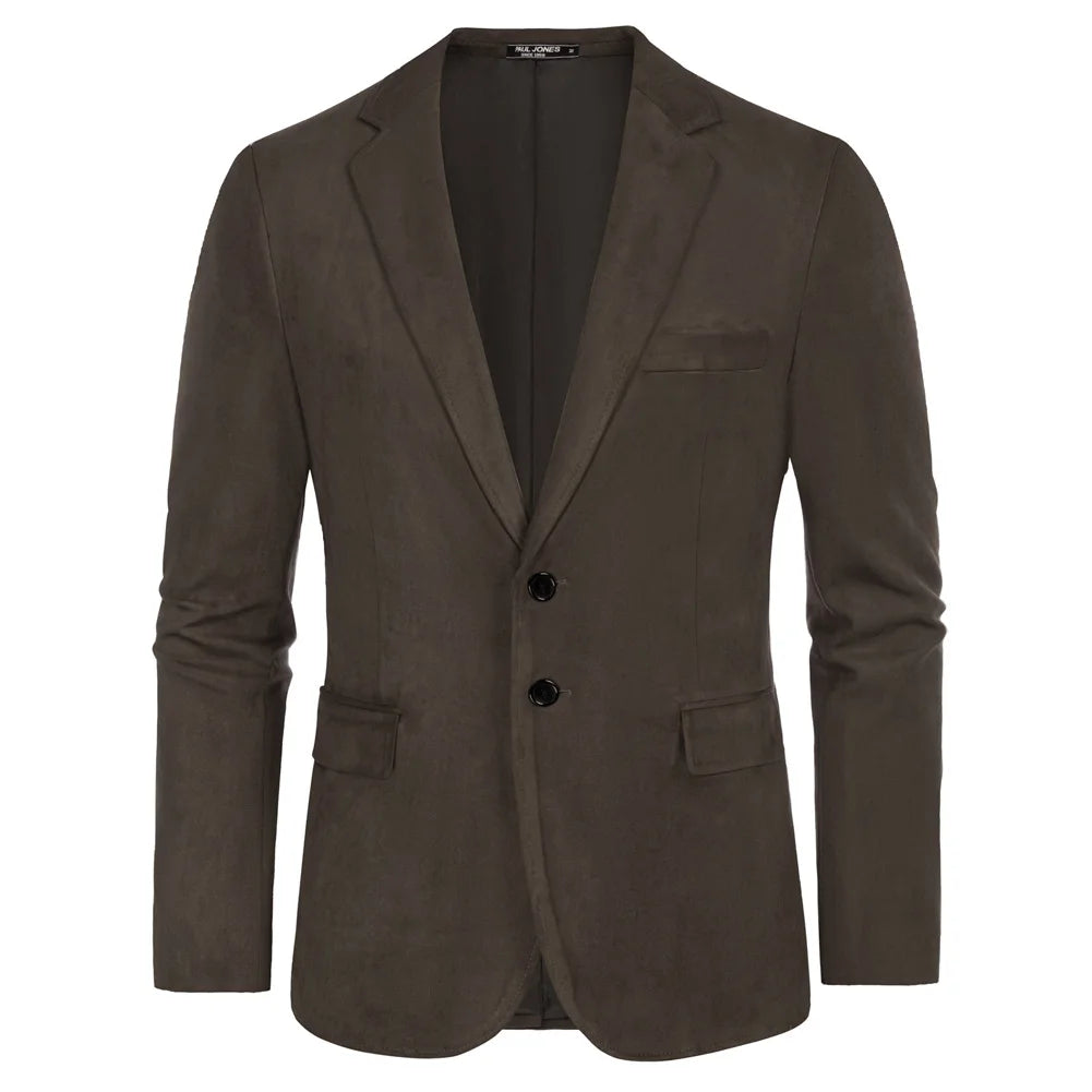 Men's Suede Blazer HARTTMAN HT353 in Brown
