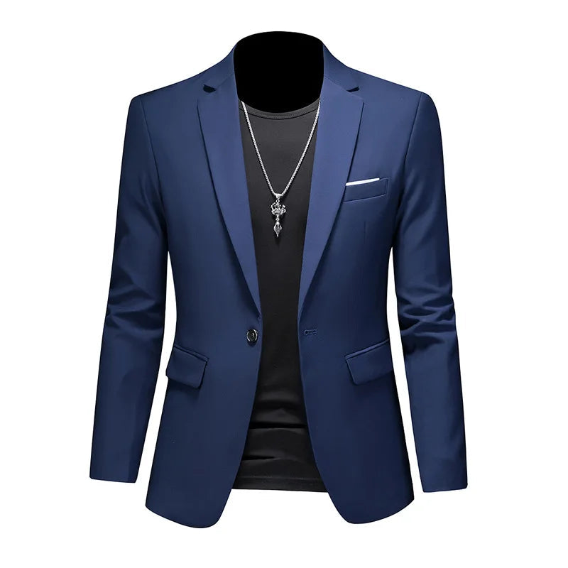 Men's Cotton Blazer HARTTMAN HT008 in Navy Blue