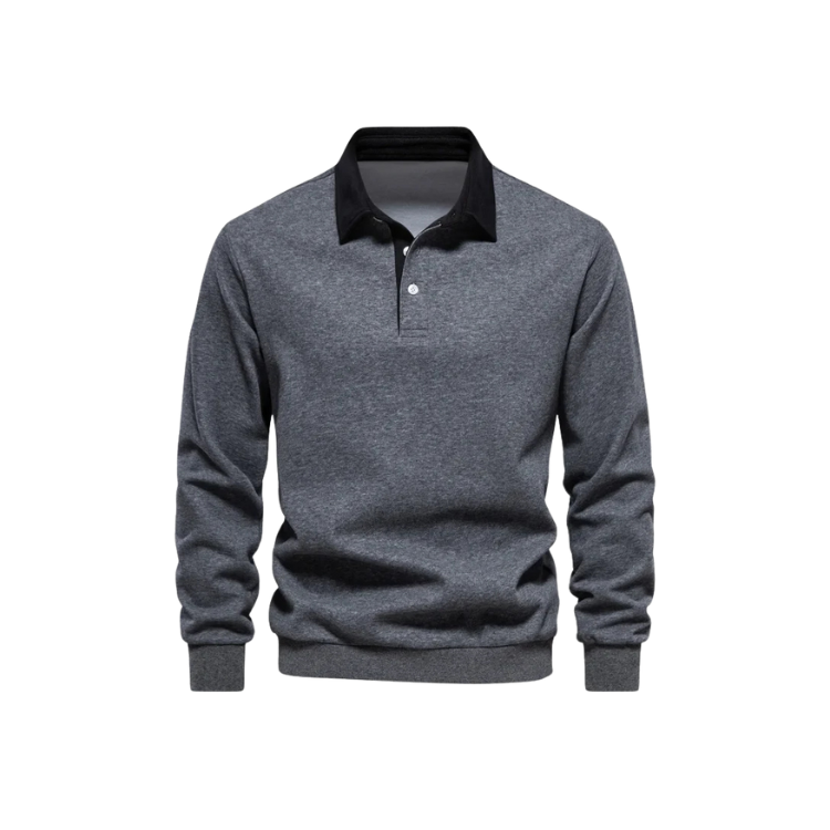 Men's Polo Collar Sweater HARTTMAN HT021 in Grey