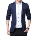Men's Cotton Blazer HARTTMAN HT006 in Navy Blue