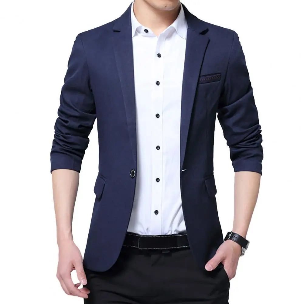 Men's Cotton Blazer HARTTMAN HT006 in Navy Blue