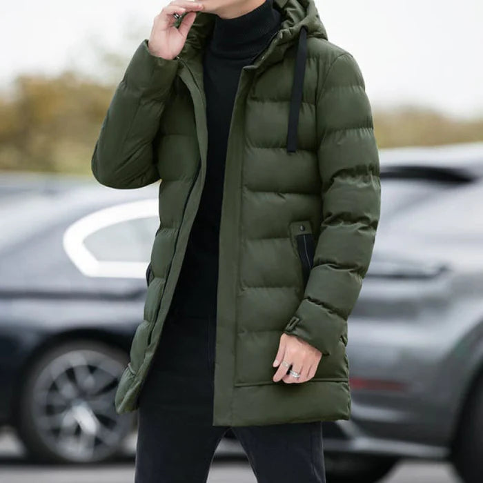 Men's Longline Puffer Jacket HARTTMAN HT076 in Green