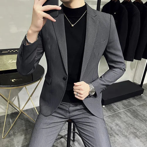 Men's Cotton Blazer HARTTMAN HT005 in Grey