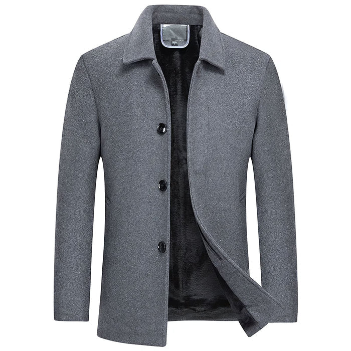 Men's Short Wool Overcoat HARTTMAN HT211 in Grey