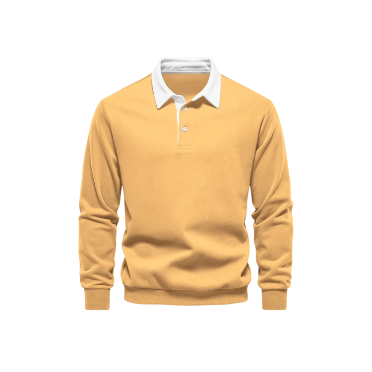 Men's Polo Collar Sweater HARTTMAN HT021 in Yellow