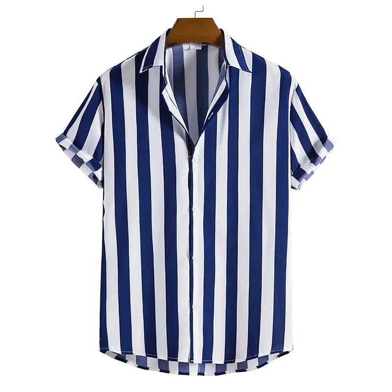 Men's Striped Shirt HARTTMAN HT392 in Navy Blue
