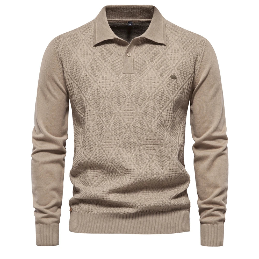 Men's Slim Fit Wool Sweater HARTTMAN HT178 in Khaki