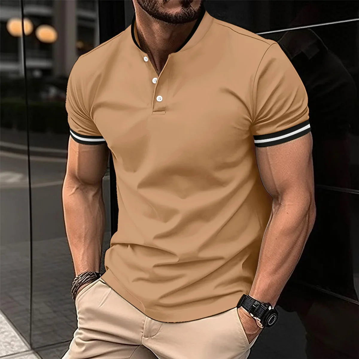 Men's Cotton Polo Shirt HARTTMAN HT106 in Beige