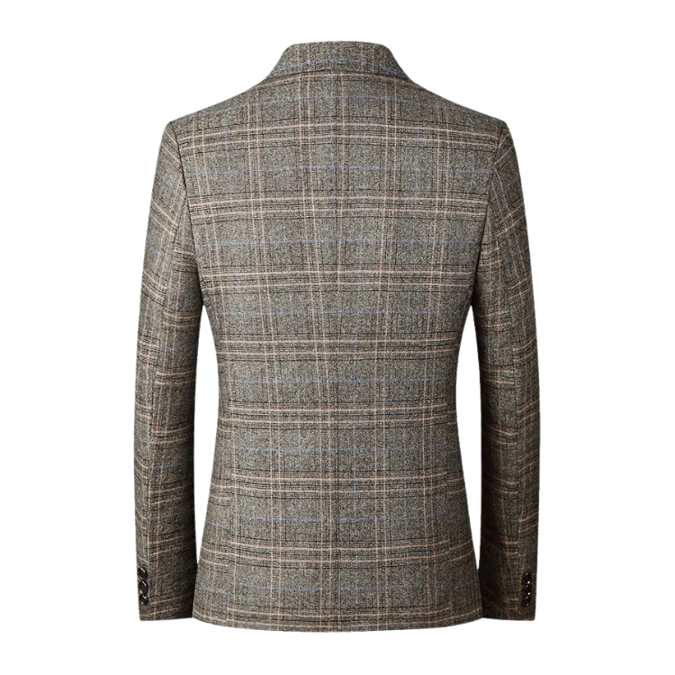 Men's Check Wool Blazer HARTTMAN HT356