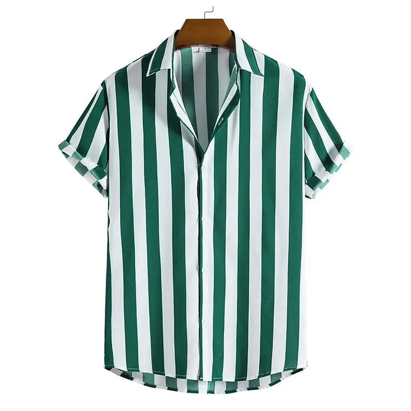 Men's Striped Shirt HARTTMAN HT392 in Green
