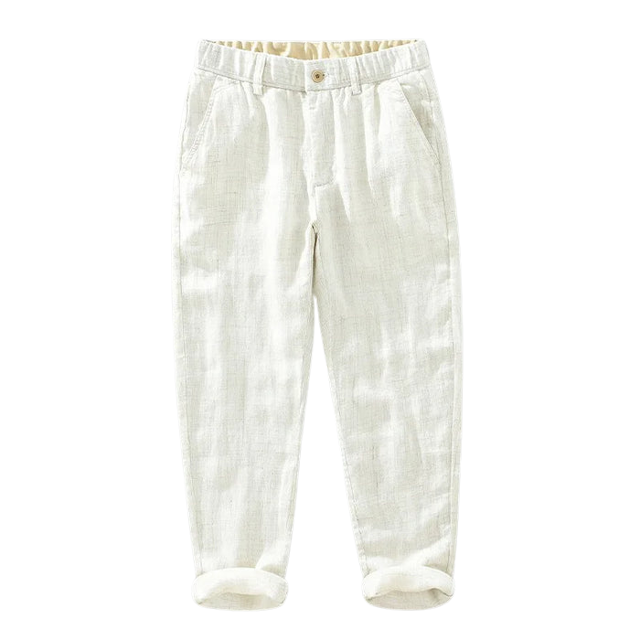 Men's Linen Trousers HARTTMAN HT009 in White