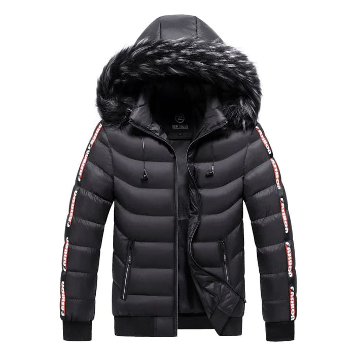 Men's Puffer Jacket with Lined Hood HARTTMAN HT112 in Black