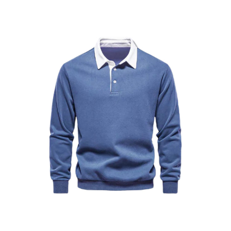 Men's Polo Collar Sweater HARTTMAN HT021 in Light Blue