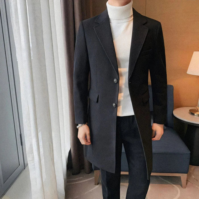 Men's Wool Overcoat HARTTMAN HT210 in Black