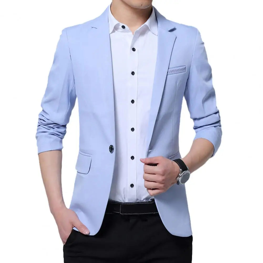 Men's Cotton Blazer HARTTMAN HT006 in Light Blue