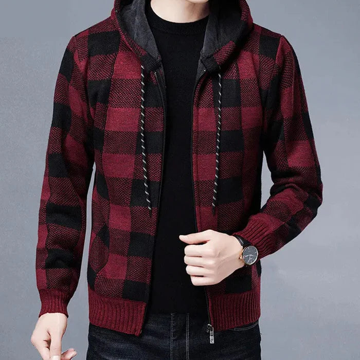 Men's Check Jacket HARTTMAN HT144 in Red