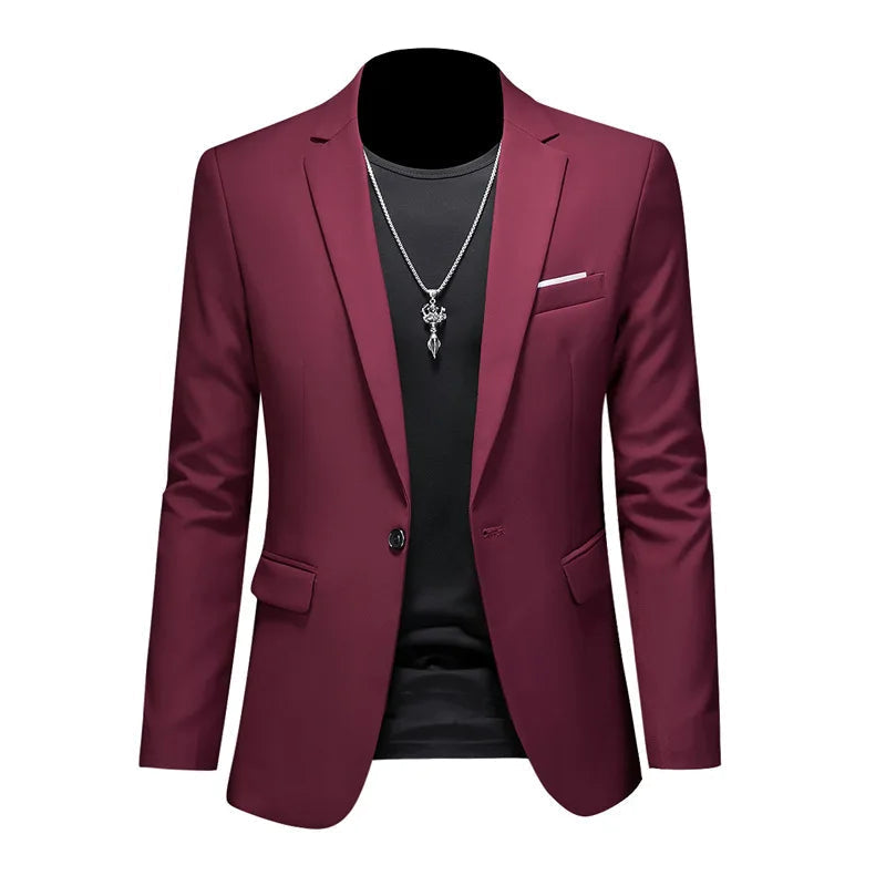 Men's Cotton Blazer HARTTMAN HT008 in Wine
