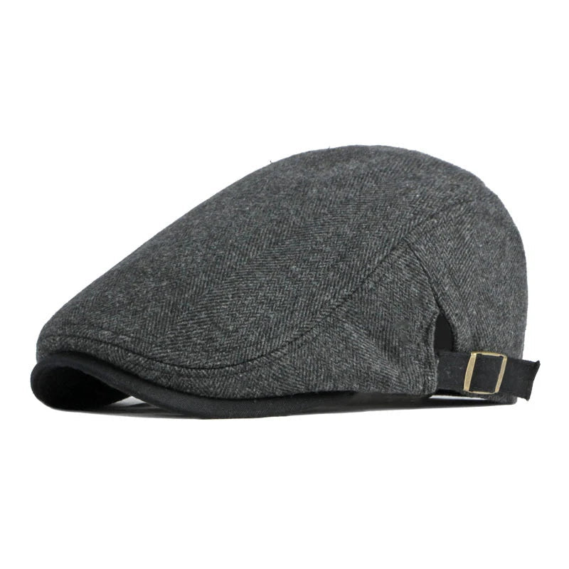 Men's Italian Wool Flat Cap HARTTMAN HT019 in Black
